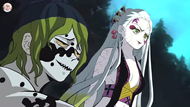 鬼灭之刃花街决战混剪,上弦六原本是堕姬兄妹,狯岳是后面来的