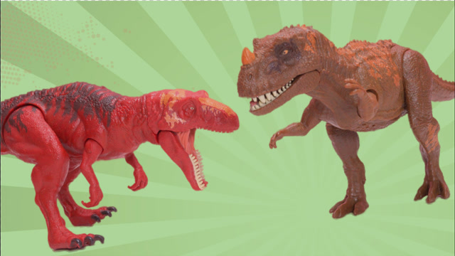 超能玩具白白侠  侏罗纪世界恐龙玩具第21弹 角鼻龙vs中棘龙