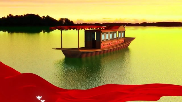 南湖红船背景视频素材#汉亚素材