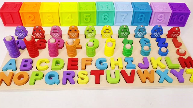 彩色英文字母一对一亲子早教益智钓鱼玩具