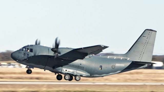 意大利空军c27j战术运输机 高空机动惊艳四方