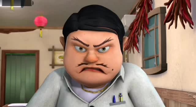 《熊出没》光头强去吃火锅,偶遇黑店老板,被老板扔了出来