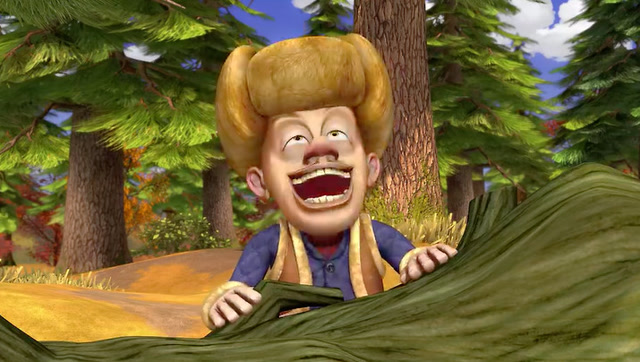 光头强在河边捡了个宝贝,高兴得马上打电话鉴定值多少钱!