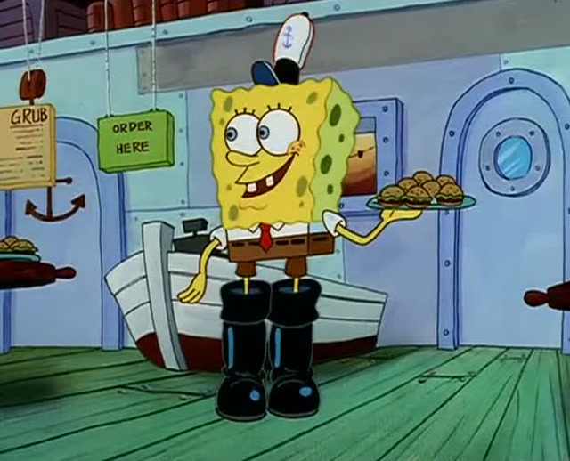 无敌的蟹黄堡厨师鞋,被海绵宝宝玩一天了