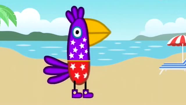 儿童益智早教动画:彩色的鹦鹉波利和彩色的小虫子愉快玩耍