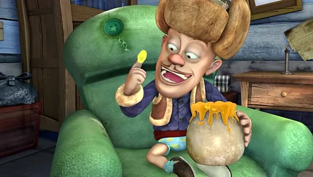 熊出没:光头强拿走了装有油漆的蜂蜜罐,摔惨了!