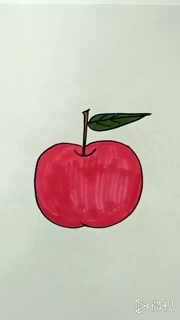用数字5简单画苹果,适合教孩子