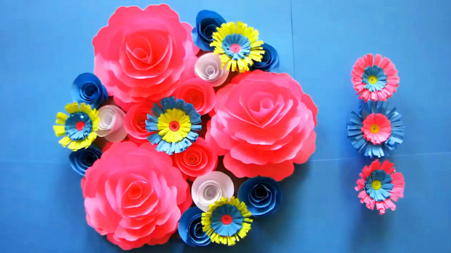 装饰纸花制作教学,教你用纸制作各类墙饰花装饰花朵