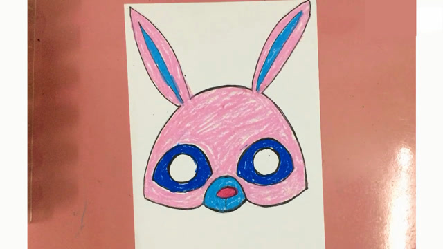 小白兔面具简笔画图片