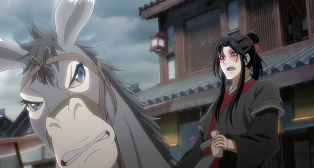 魔道祖师:魏无羡骑小毛驴追赶胖子,小毛驴一脸不服