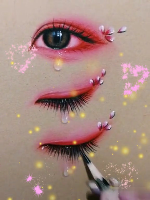 彩铅画伤心的眼泪