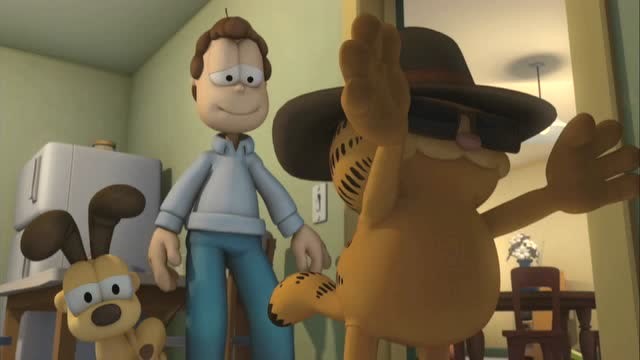 加菲猫:终于聪明一会!把老鼠兄弟一网打尽 获得了主人的奖赏!