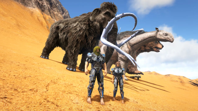 方舟生存进化-沙漠赛跑 猛犸象vs巨犀 谁跑的最快