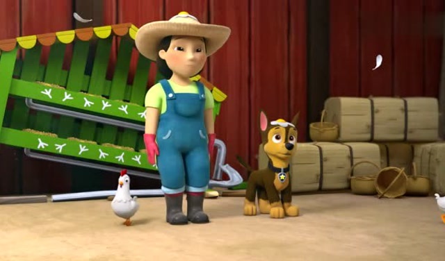 汪汪队立大功 农夫由美检查鸡棚哪里出了问题,谷仓又垮了