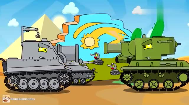 坦克世界欢乐动画-巨炮突击虎和神教152为了一堵墙 来比下火力