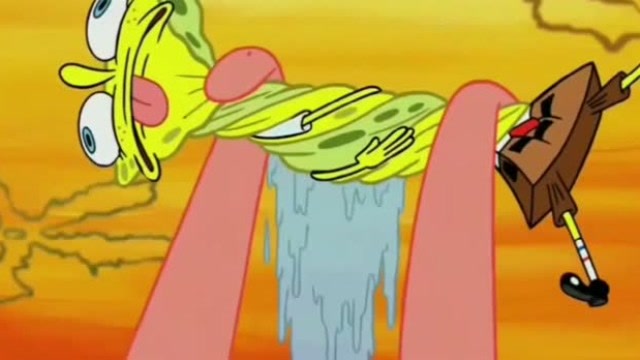 海绵宝宝:派大星在沙漠里把海绵宝宝拧干了