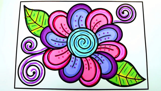美丽鲜艳的花朵简笔画基础课程