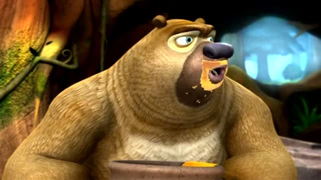 熊二吃太多的蜂蜜生了虫牙,这下可有的难受了