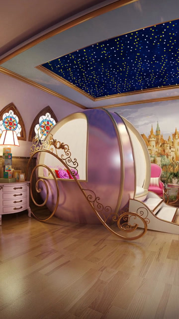 梦幻星空童话公主屋,这样的房间是不是太可爱啦!