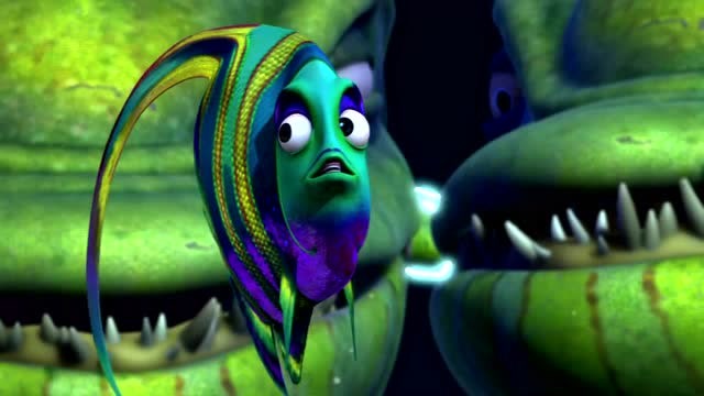 《芭比之美人鱼历险记》丑鱼大叔会被大鱼吓到吗?会发生什么事呢?