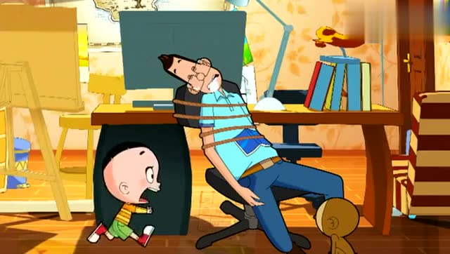 小猴绑住了小头爸,没想到小头爸还"晕猴屁股"啊!