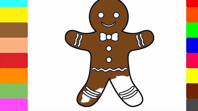 小朋友快来画可爱的曲奇饼干小人,儿童简笔画学习