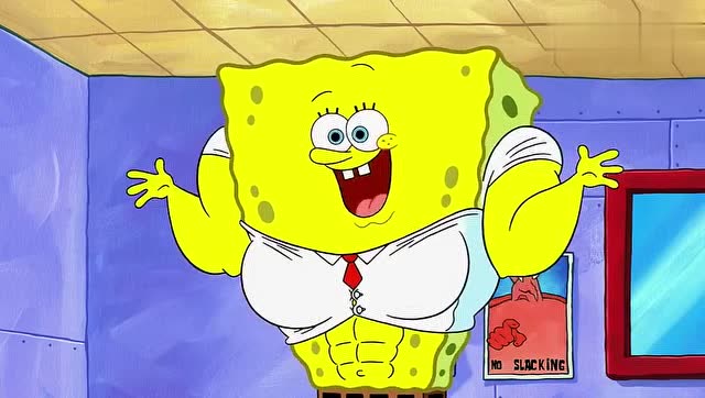 海绵宝宝成为健身教练,全身肌肉教大家锻炼身体