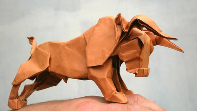 纸艺diy,带你学习墨西哥公牛的折纸方法,步骤2-2