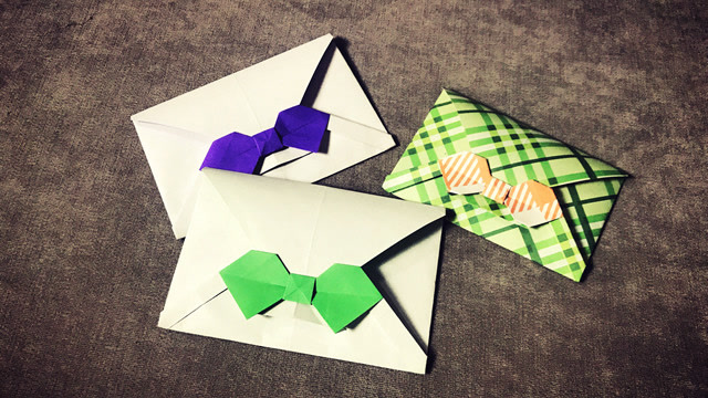 蝴蝶结信封。折法图片