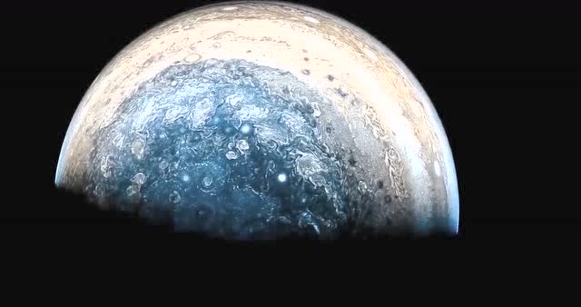 天文视频 4k-nasa朱诺号宇宙飞船近距离的拍摄木星之美