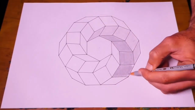 纸上立体感十足的方块,原来是这样画出来的,看着创意不错!