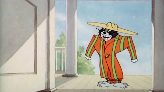 猫和老鼠:汤姆剪了吊床制做了新式西服俘获美猫的心,衣架是亮点