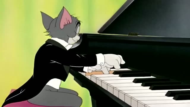 猫和老鼠学钢琴图片