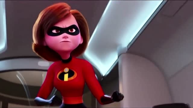 超人总动员2:弹力女超人在穿越女侠帮助下终于跳上了大反派的飞机