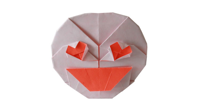 教你如何用纸折叠一个表情符号,手工折纸表情符号