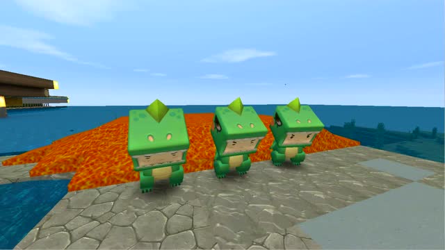 迷你世界-【搞笑视频】小二货绿恐龙饿急眼了烤尾巴吃