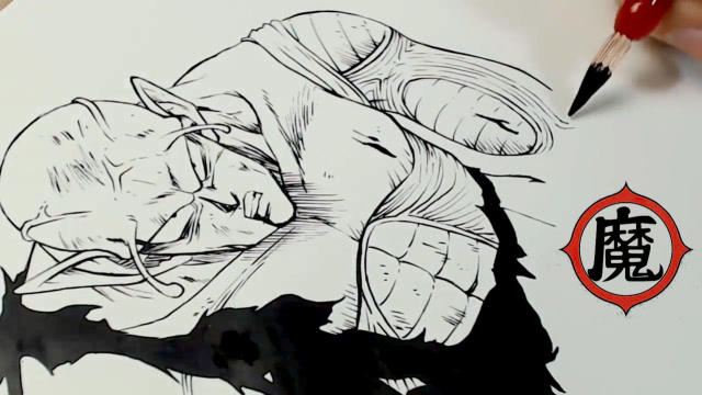 手绘《七龙珠》短笛大魔王,差点误以为这是鸟山明本人!