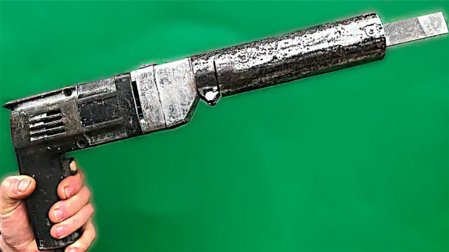 老外自制电动震动凿子超好用,用的全是边角料,一般人做不到!