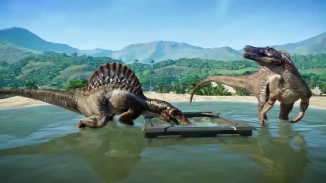 霸王龙在侏罗纪世界被各种惨虐 恐龙动漫特效