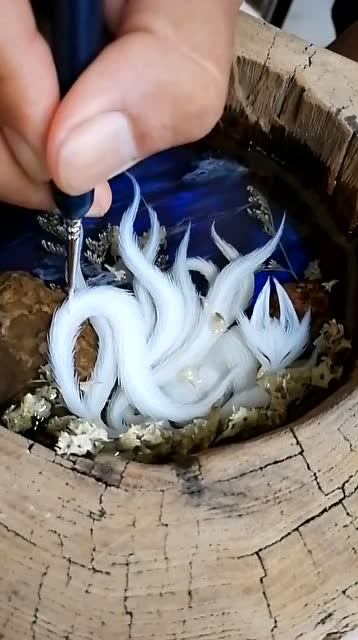 传说中的九尾白狐睡着了,眼前的一幕太惊艳了,高手在民间