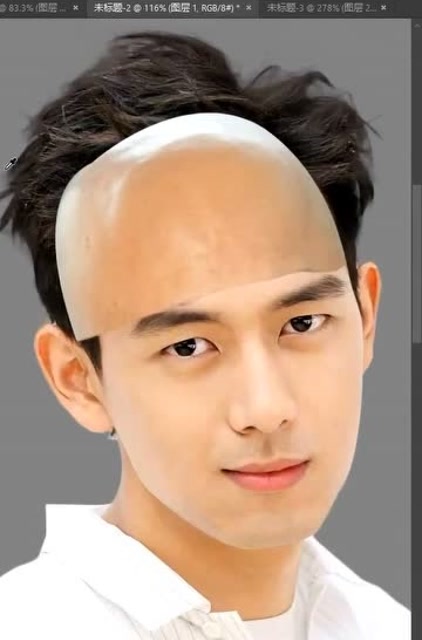 ps很强大?我想看李现变成光头的样子!