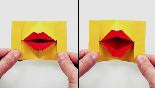 嘴唇折纸步骤图图片