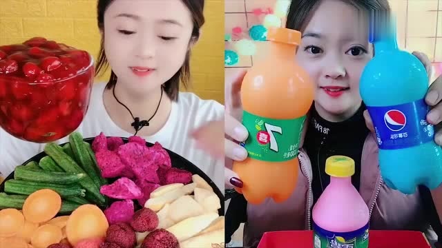 美女直播吃果蔬脆配草莓酱,一口超过瘾,我向往的生活!