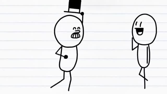 搞笑铅笔人动画:铅笔人买的帽子.