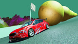 汽车加足马力能逃离巨石的追赶吗？3D动画模拟，刺激不会停！