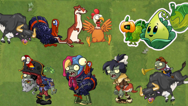 pvz2植物大战僵尸:火鸡投手vs各种小动物!谁才是真正的战斗鸡