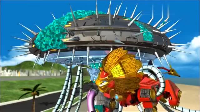 机械水母来袭,没想水母会自我恢复,地兽金刚没招了