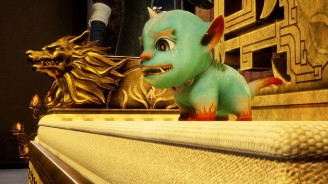 万界仙踪小貔貅饿了抱着帝王宝座就啃留了一排牙印