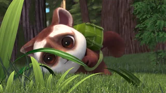 熊熊乐园:捷豆豆帮蹦蹦抬松果回家,蹦蹦送她松果