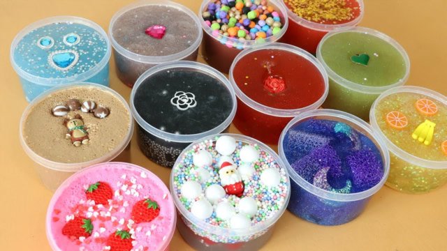 diy超多史莱姆混泥,无硼砂,五彩斑斓的美,解压